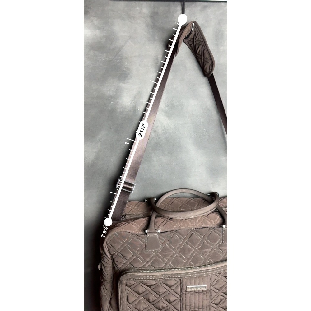 Vera Bradley Duffle Bag Brown Quilted Microfiber Travel Weekender Crossbody - Picture 7 of 8
